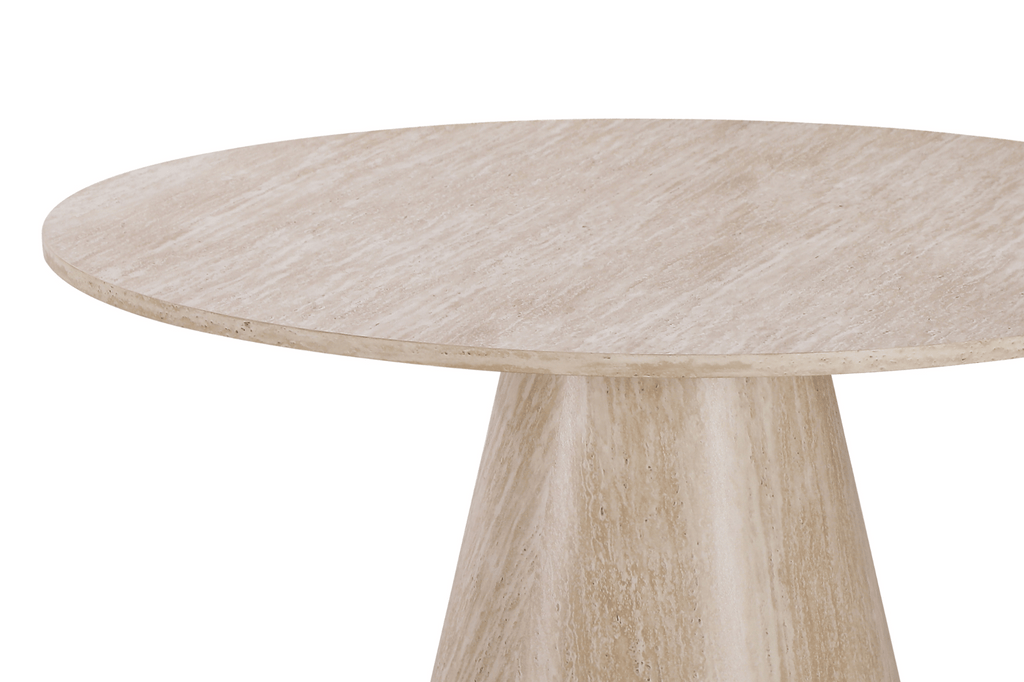 Table ronde extensible NELLA en bois – Ø 120 cm fermée / 200 cm ouverte – 2 rallonges intégrées